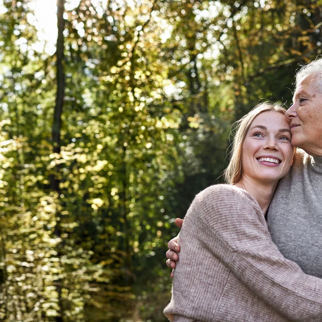 Women hugging
